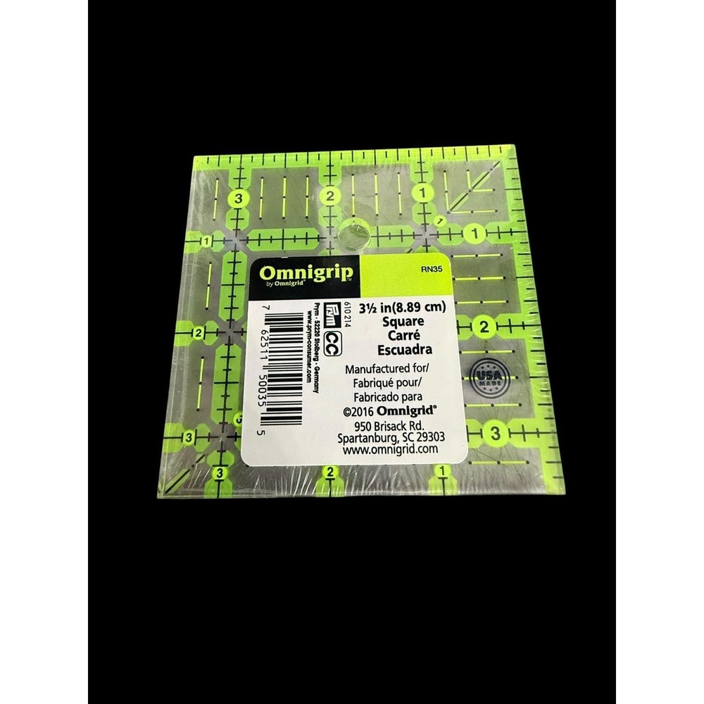 NEW Omnigrip 3-1/2" Square Ruler, Quilting and Sewing Ruler  RN35